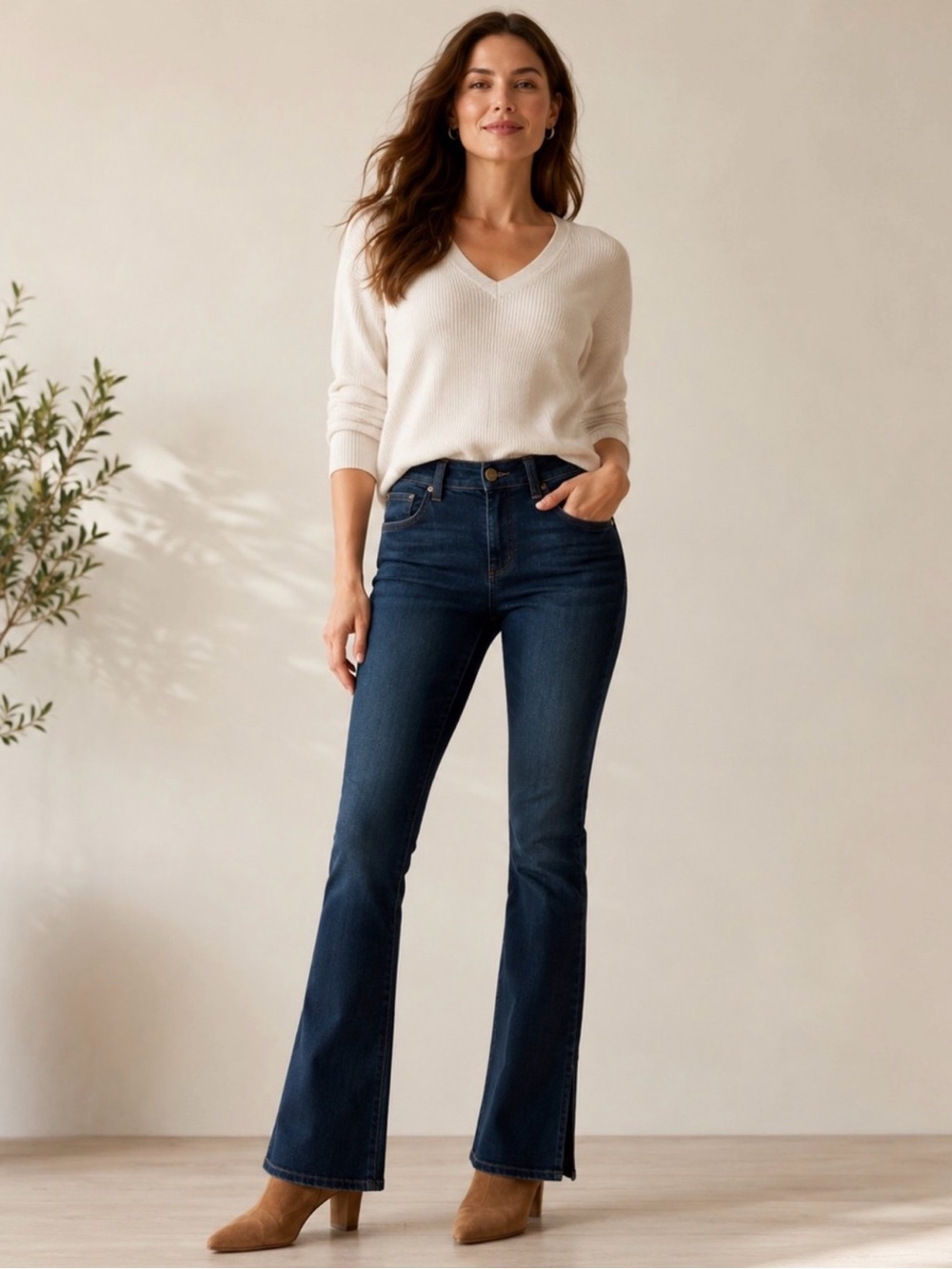 Wit & Wisdom Brittany Baby Boot Jeans 8 Dark Wash Stretch Mid Rise